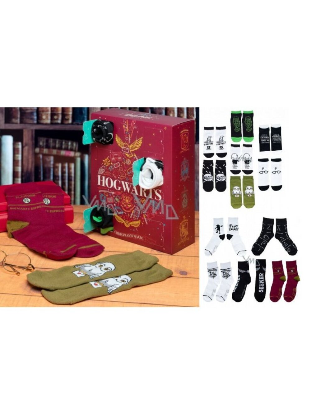 Wizarding World Harry Potter Hogwarts 12 Days of Socks Advent Calendar NEW